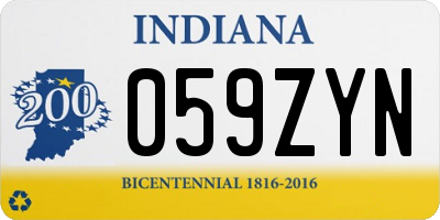 IN license plate 059ZYN