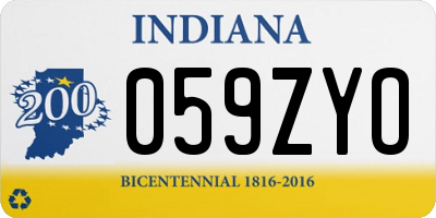 IN license plate 059ZYO