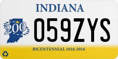 IN license plate 059ZYS