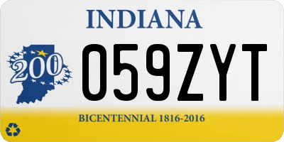 IN license plate 059ZYT