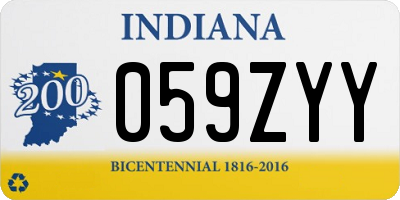 IN license plate 059ZYY