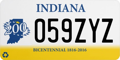 IN license plate 059ZYZ
