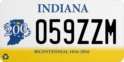 IN license plate 059ZZM