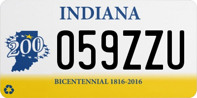 IN license plate 059ZZU