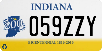 IN license plate 059ZZY
