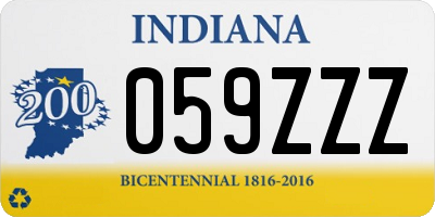 IN license plate 059ZZZ