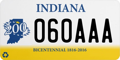 IN license plate 060AAA