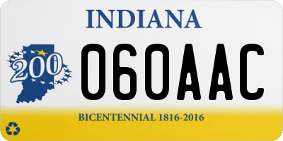 IN license plate 060AAC
