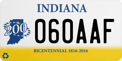 IN license plate 060AAF
