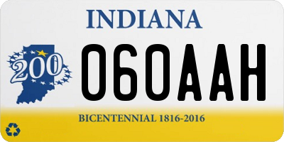 IN license plate 060AAH