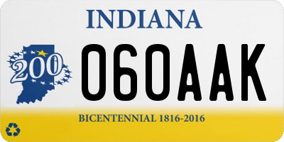 IN license plate 060AAK