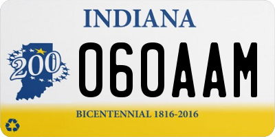 IN license plate 060AAM