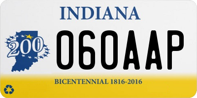 IN license plate 060AAP