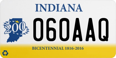 IN license plate 060AAQ