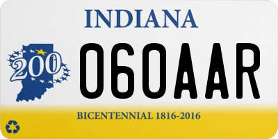 IN license plate 060AAR