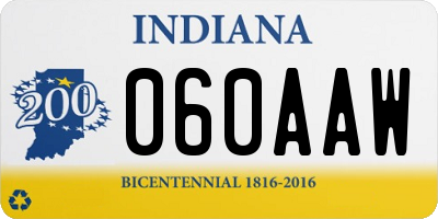 IN license plate 060AAW