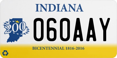 IN license plate 060AAY