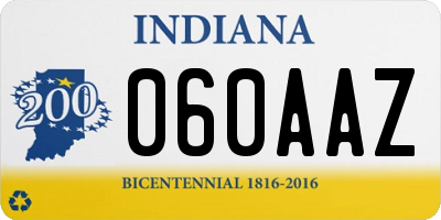 IN license plate 060AAZ