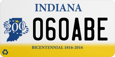 IN license plate 060ABE