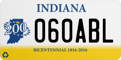 IN license plate 060ABL