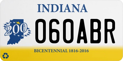 IN license plate 060ABR
