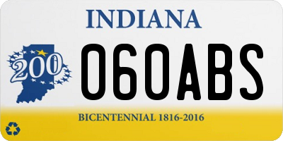 IN license plate 060ABS