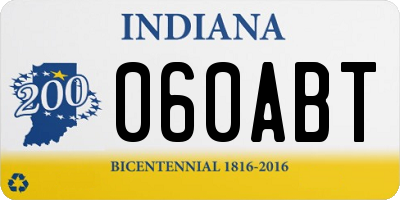 IN license plate 060ABT