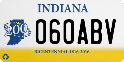 IN license plate 060ABV