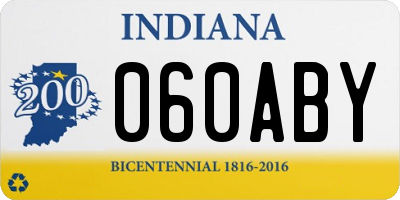 IN license plate 060ABY