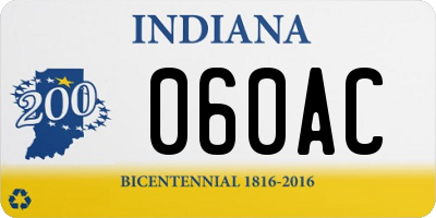 IN license plate 060AC