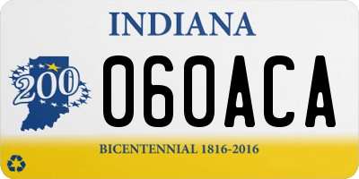 IN license plate 060ACA