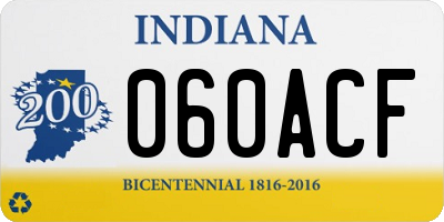 IN license plate 060ACF
