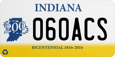 IN license plate 060ACS