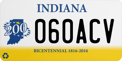 IN license plate 060ACV