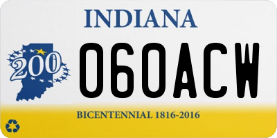 IN license plate 060ACW