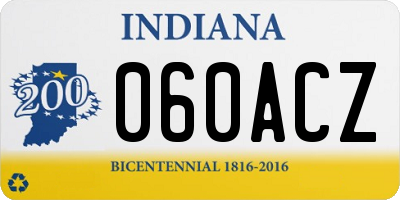 IN license plate 060ACZ