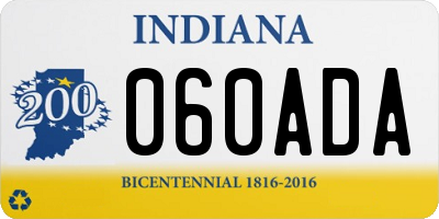 IN license plate 060ADA