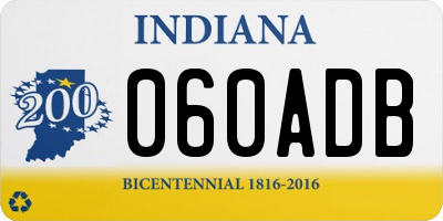 IN license plate 060ADB