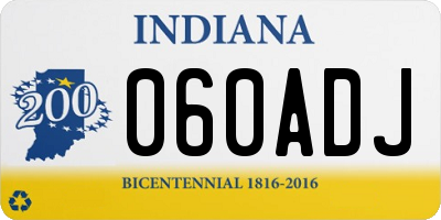 IN license plate 060ADJ
