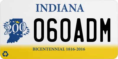 IN license plate 060ADM