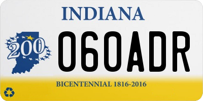 IN license plate 060ADR