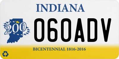 IN license plate 060ADV