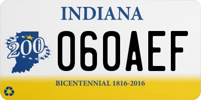 IN license plate 060AEF