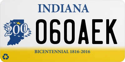IN license plate 060AEK