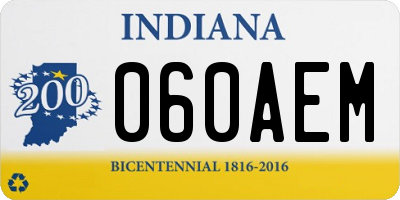 IN license plate 060AEM