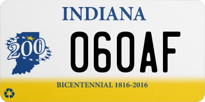 IN license plate 060AF