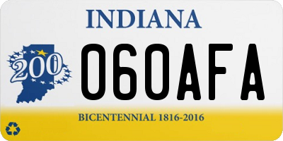 IN license plate 060AFA