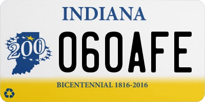 IN license plate 060AFE
