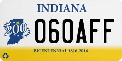 IN license plate 060AFF