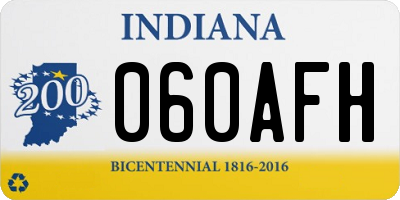 IN license plate 060AFH